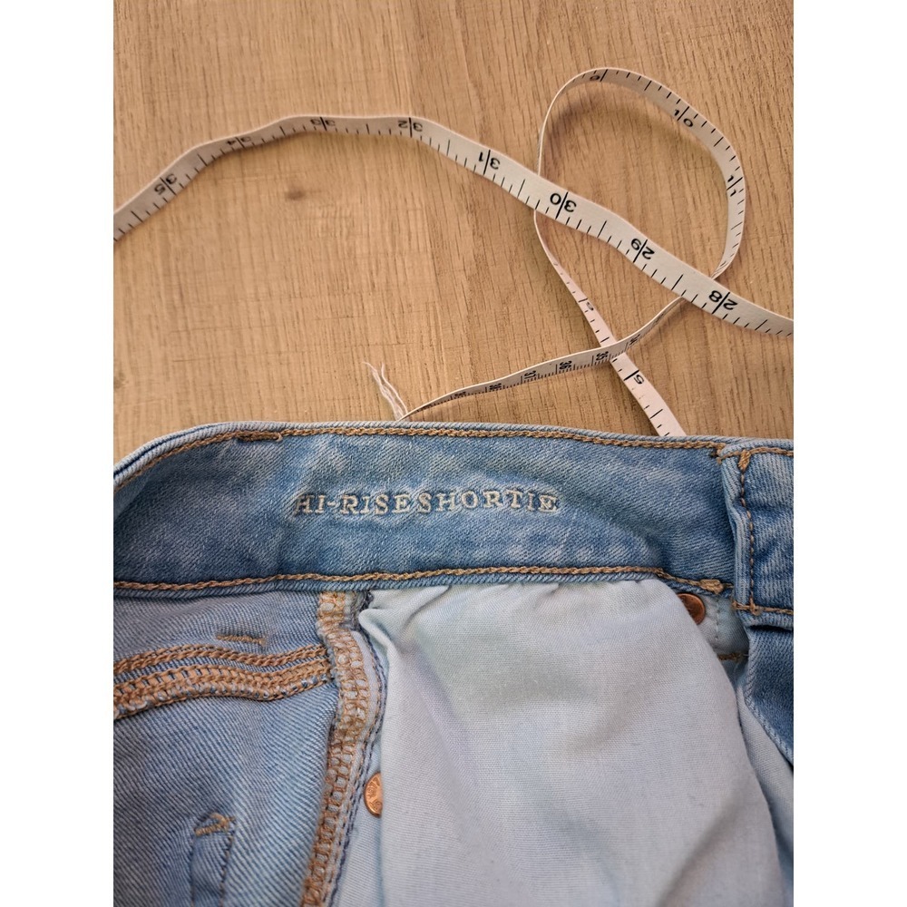 American Eagle Stretch Hi-Rise Shortie Light Wash Jean Shorts W 26 - Picture 4 of 7